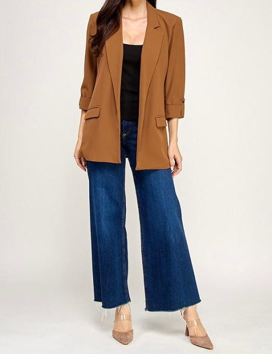 Julian 3/4 Sleeve Open Blazer