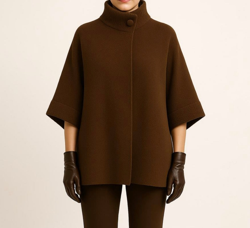 Ari High Neck Poncho Cardigan