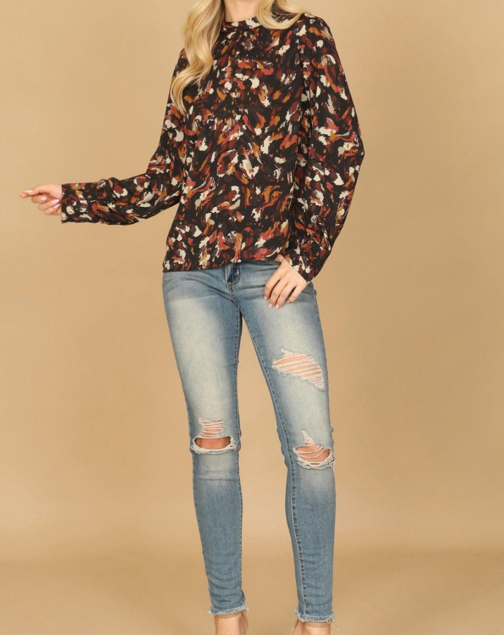 Andy Fall Printed Top - Size S