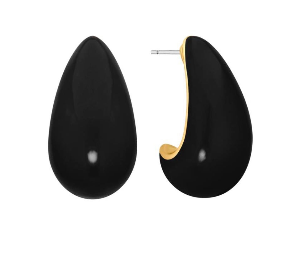 Metal Puffy Earrings (Multiple Colors Available)