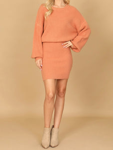 Elvia Blouson Ribbed Dress