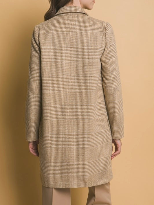 Luna Plaid Wool Coat - Size L