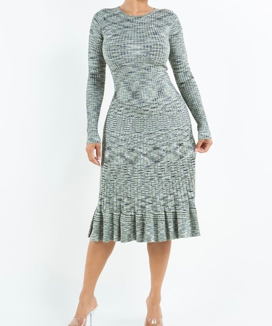 Andres Printed Ruffle Midi Dress
