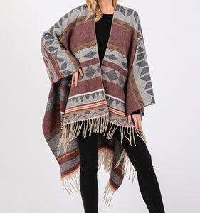 Printed Open Poncho
