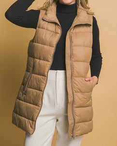 Zully Long Puffer Vest - Size S