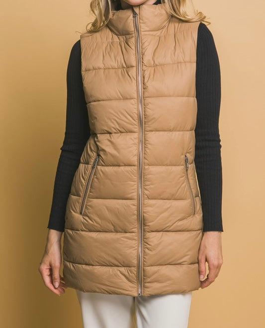 Zully Long Puffer Vest - Size S