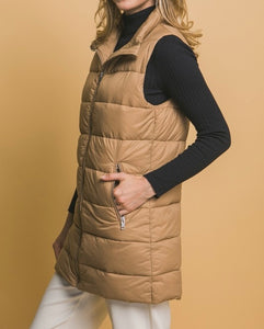 Zully Long Puffer Vest - Size S