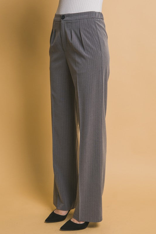 Jaden Pinstriped Straight Leg Trousers
