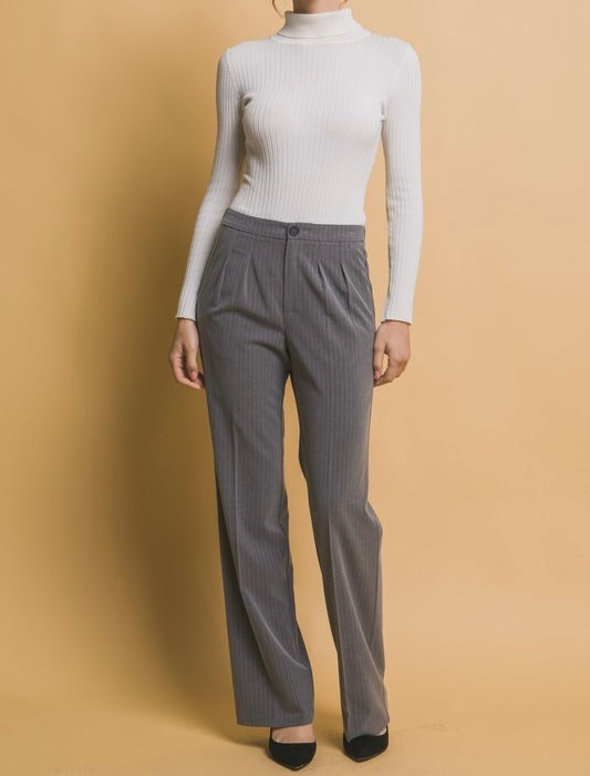 Jaden Pinstriped Straight Leg Trousers