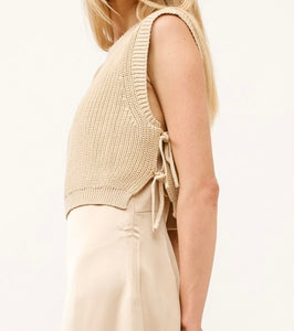 Sarah Satin Dress & Knit Vest Set
