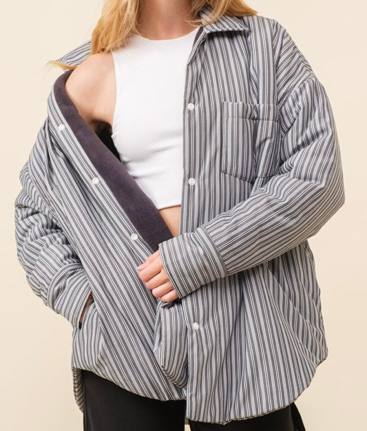 Santi Striped Shacket (Multiple Colors Available)