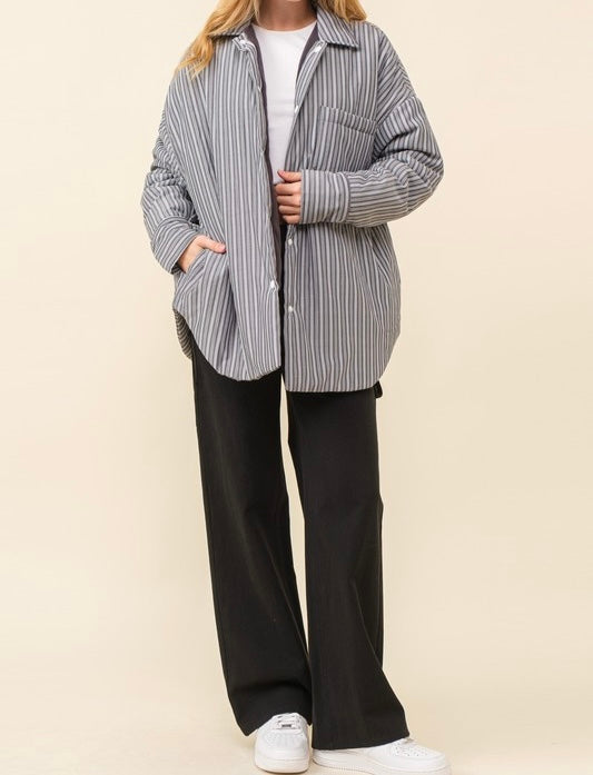 Santi Striped Shacket (Multiple Colors Available)