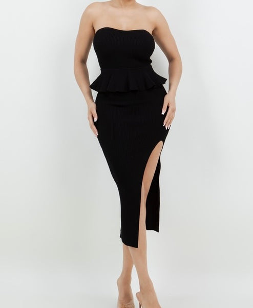 tube top peplum dress Ladies - White Flounce-Trimmed Peplum Tube Top - Size: L