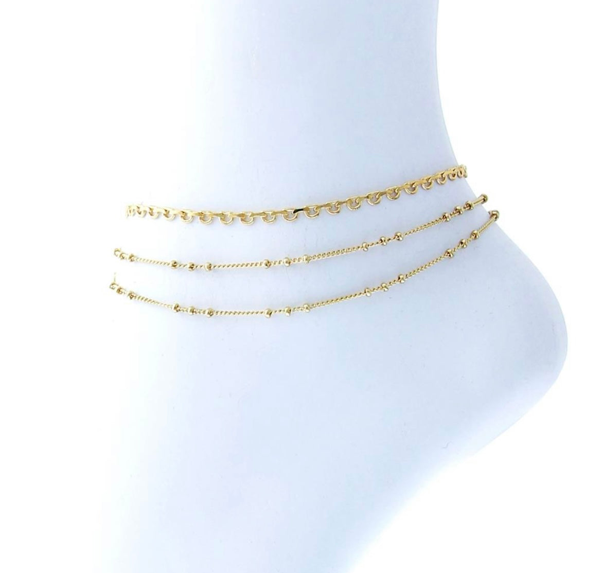 Three Strand Layered Anklet
