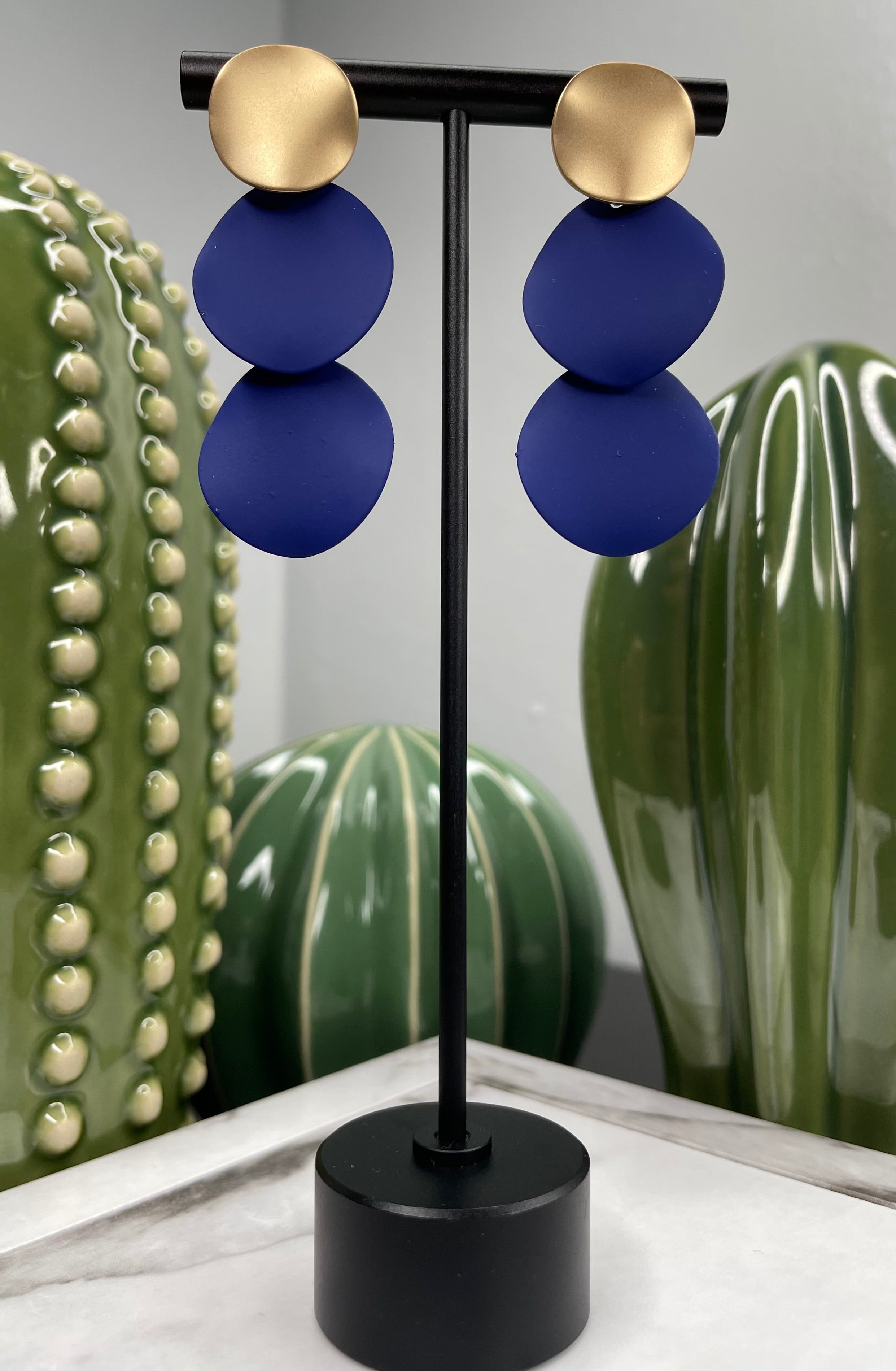 Geometric Layered Drop Earrings