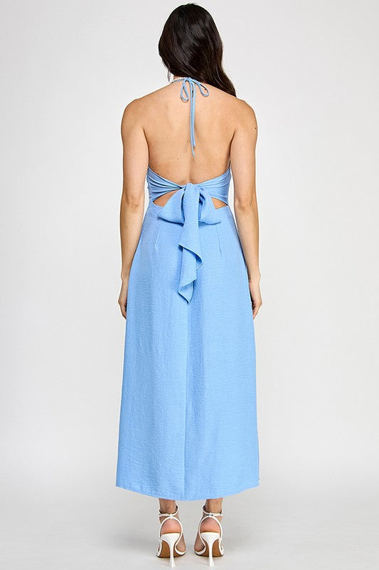 Luna Embroidered Trim Midi Dress