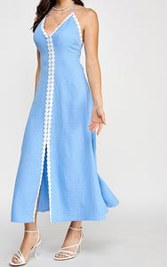 Luna Embroidered Trim Midi Dress