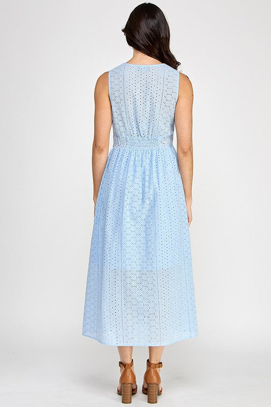 Sarah Eyelet Midi Dress