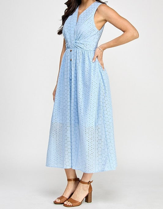 Sarah Eyelet Midi Dress