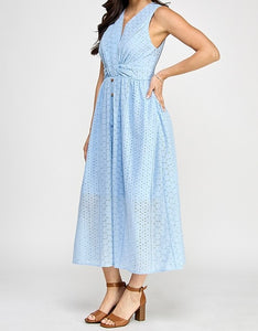 Sarah Eyelet Midi Dress