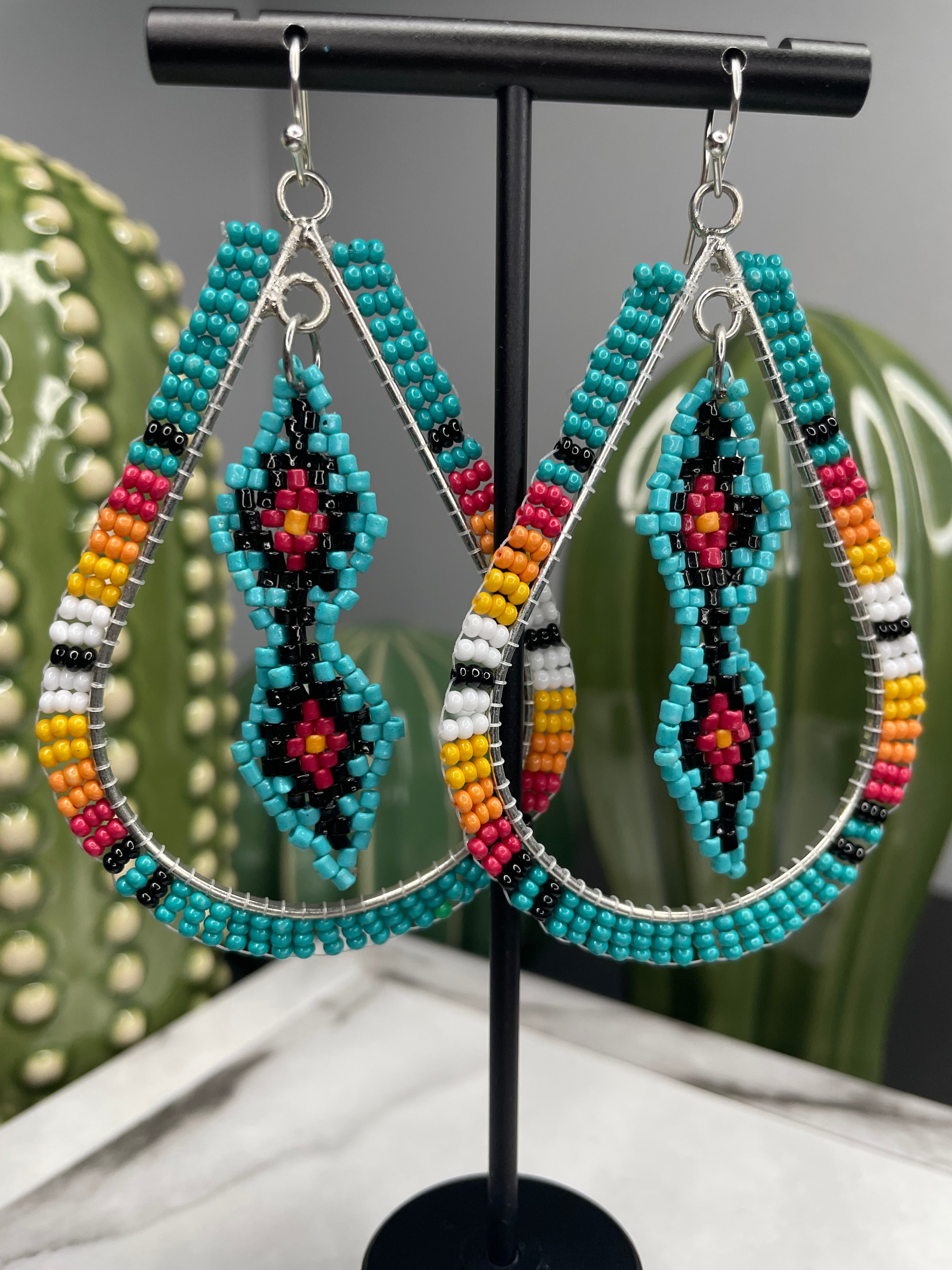 Beaded Teardrop Earrings