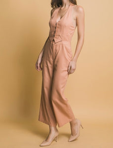 Zuleyka Linen Halter Jumpsuit