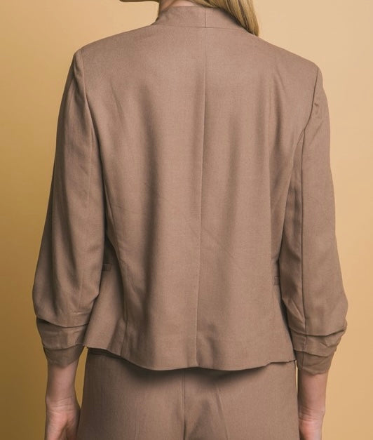 Santi Open Front Linen Blazer - Size S
