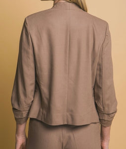 Santi Open Front Linen Blazer - Size S