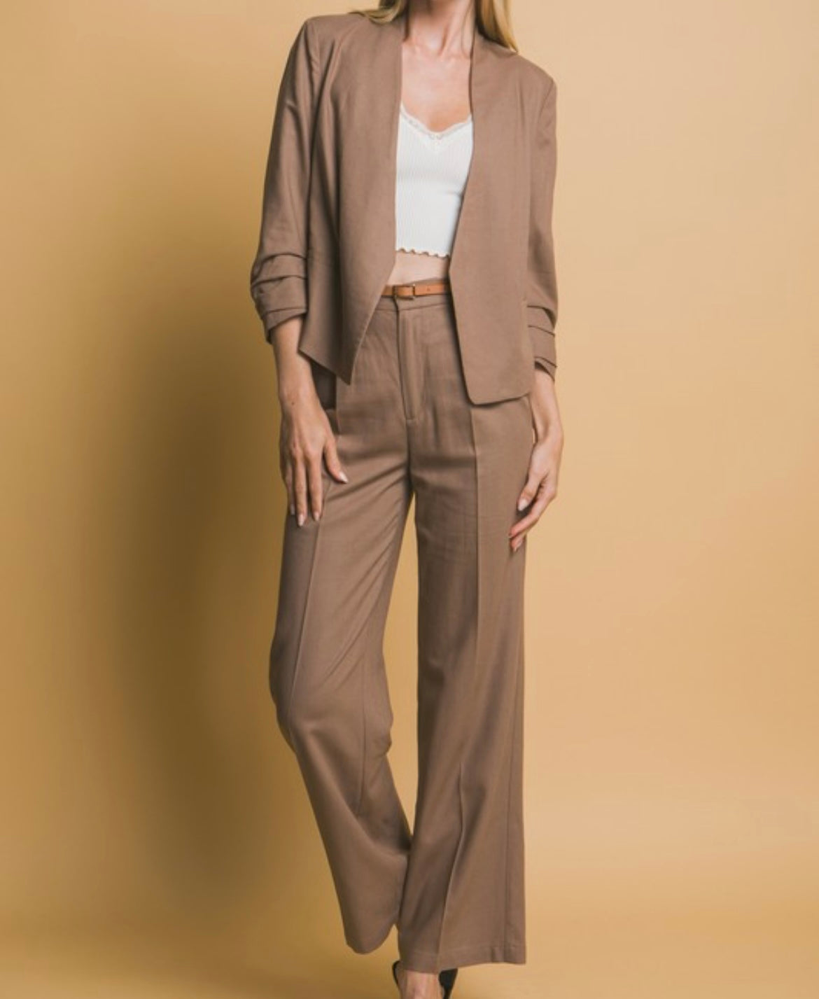 Santi Open Front Linen Blazer - Size S