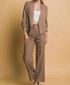 Santi Open Front Linen Blazer - Size S