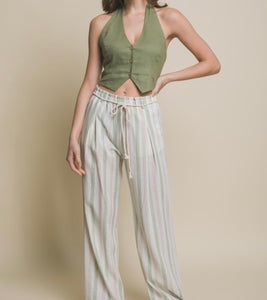 Santi Linen Vest Top - Size L