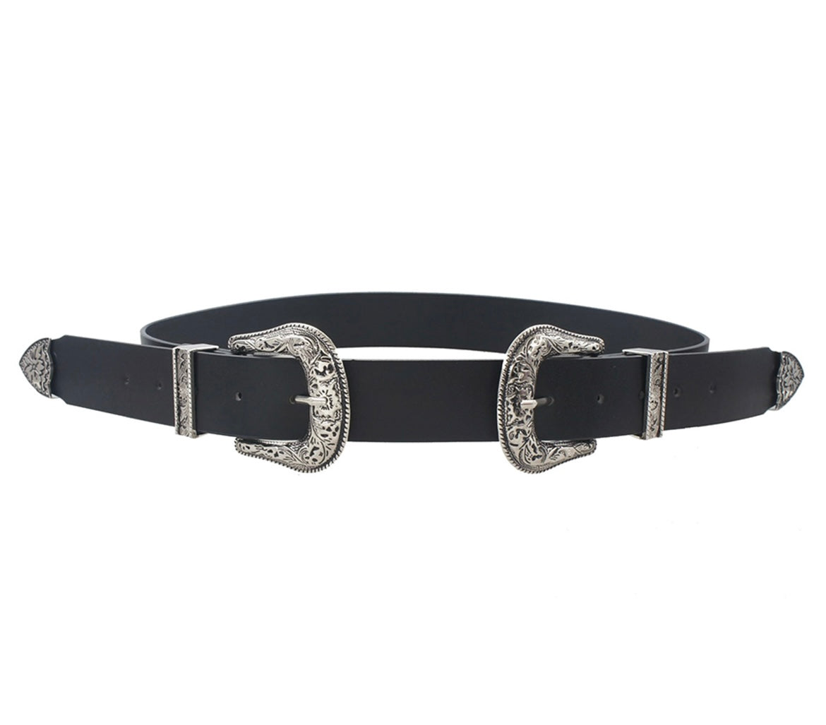 Western Double Buckle Belt