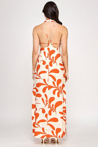 Jay Printed Draped Front Maxi Dress