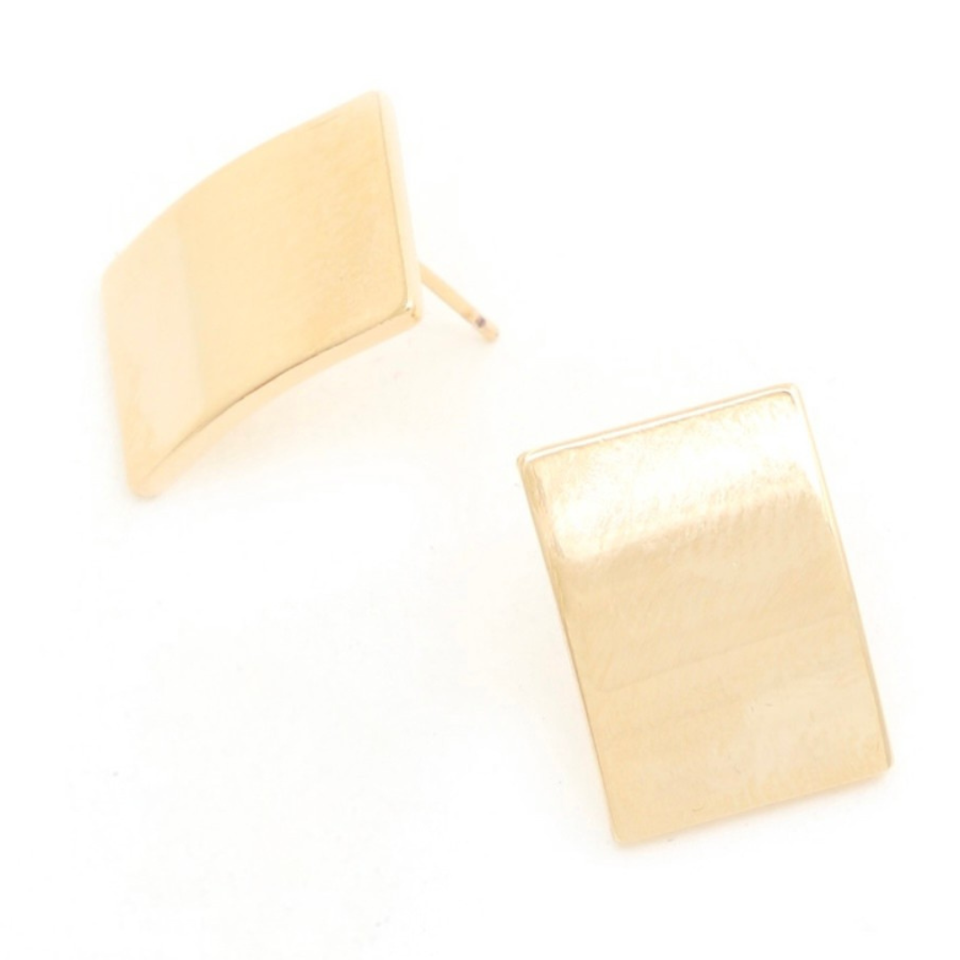 Gold Dipped Rectangle Studs (Multiple Colors Available)