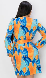 Angelica Printed Wrap Dress