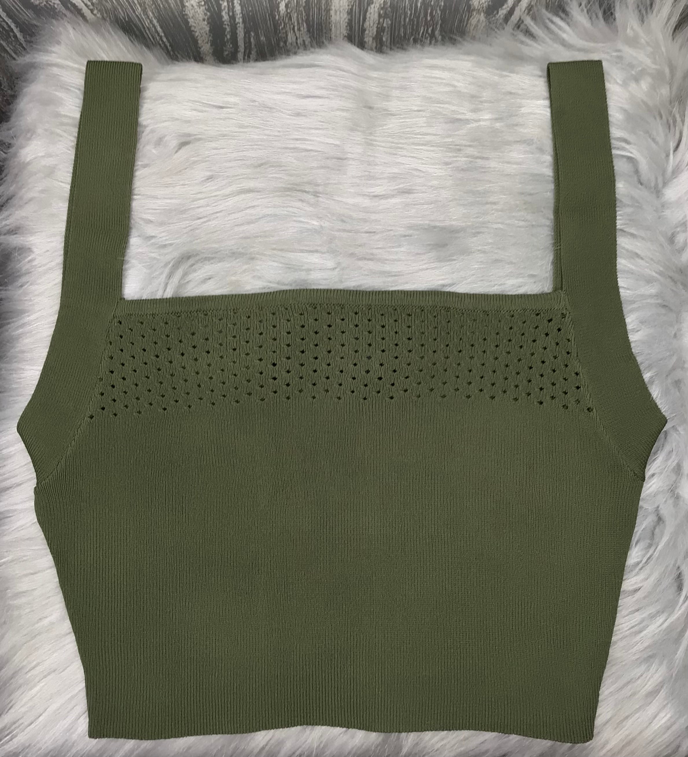 La Básica Mesh Knit Tank Crop