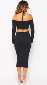 Nina Long Sleeve Midi Dress - Size S