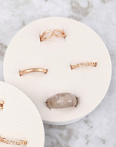 Matte Gold & Resin Rings Set