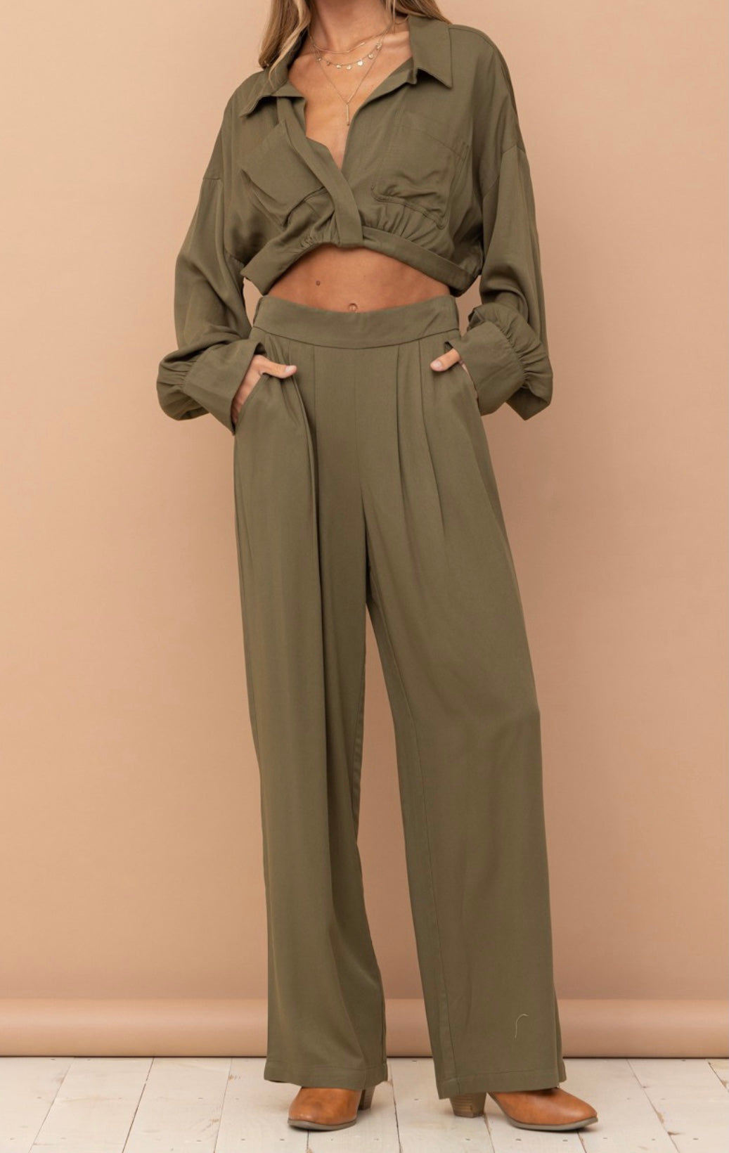 Jacob Olive Pants Set