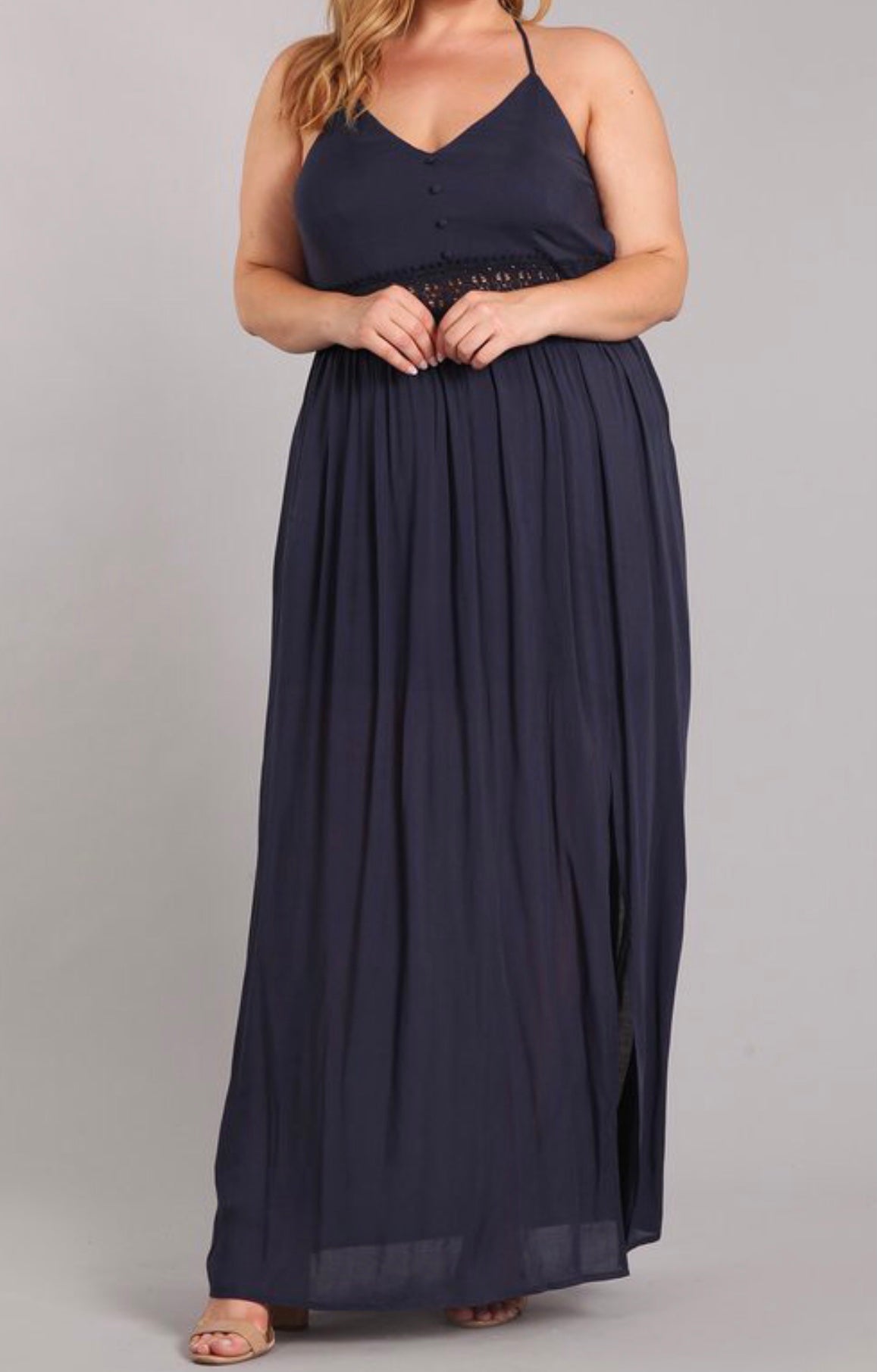 Curvy Navy Maxi Dress