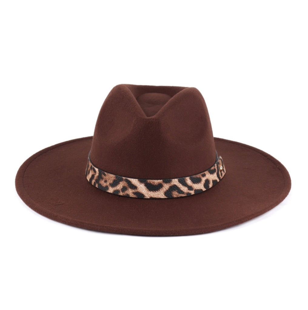 Nate Leopard Band Brim Hat