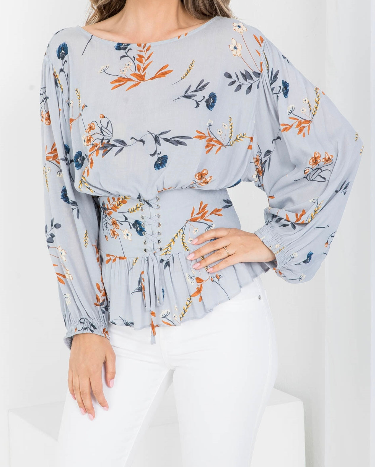 Angelica Printed Blouse - Size S
