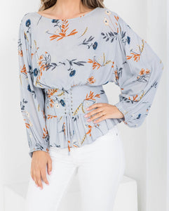 Angelica Printed Blouse - Size S
