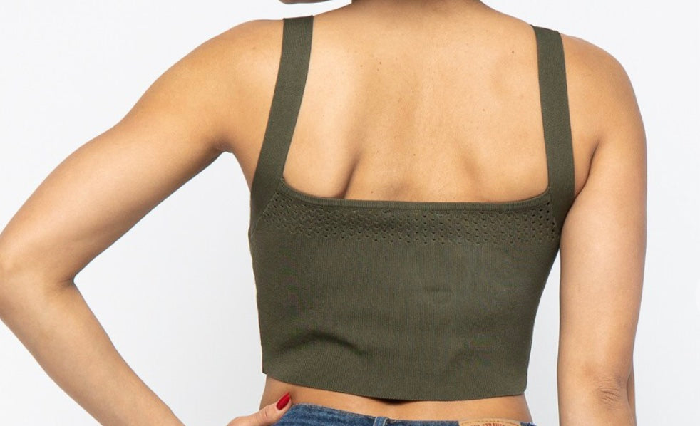 La Básica Mesh Knit Tank Crop
