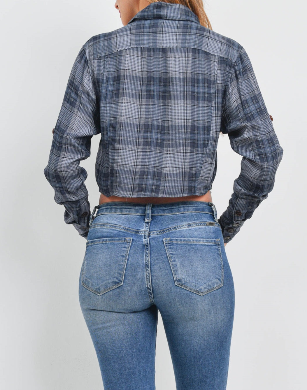 Ari Plaid Crop Blouse