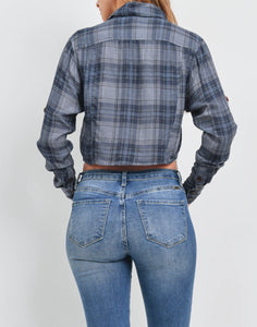 Ari Plaid Crop Blouse