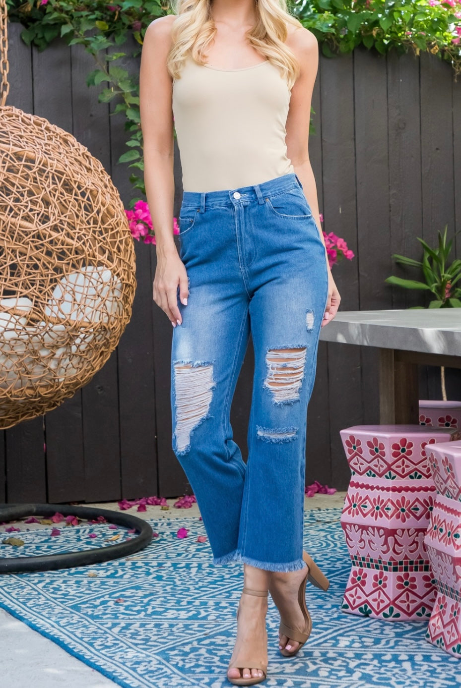 Luna Elvia Cropped Denim Jeans