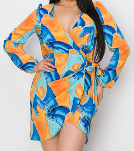 Angelica Printed Wrap Dress