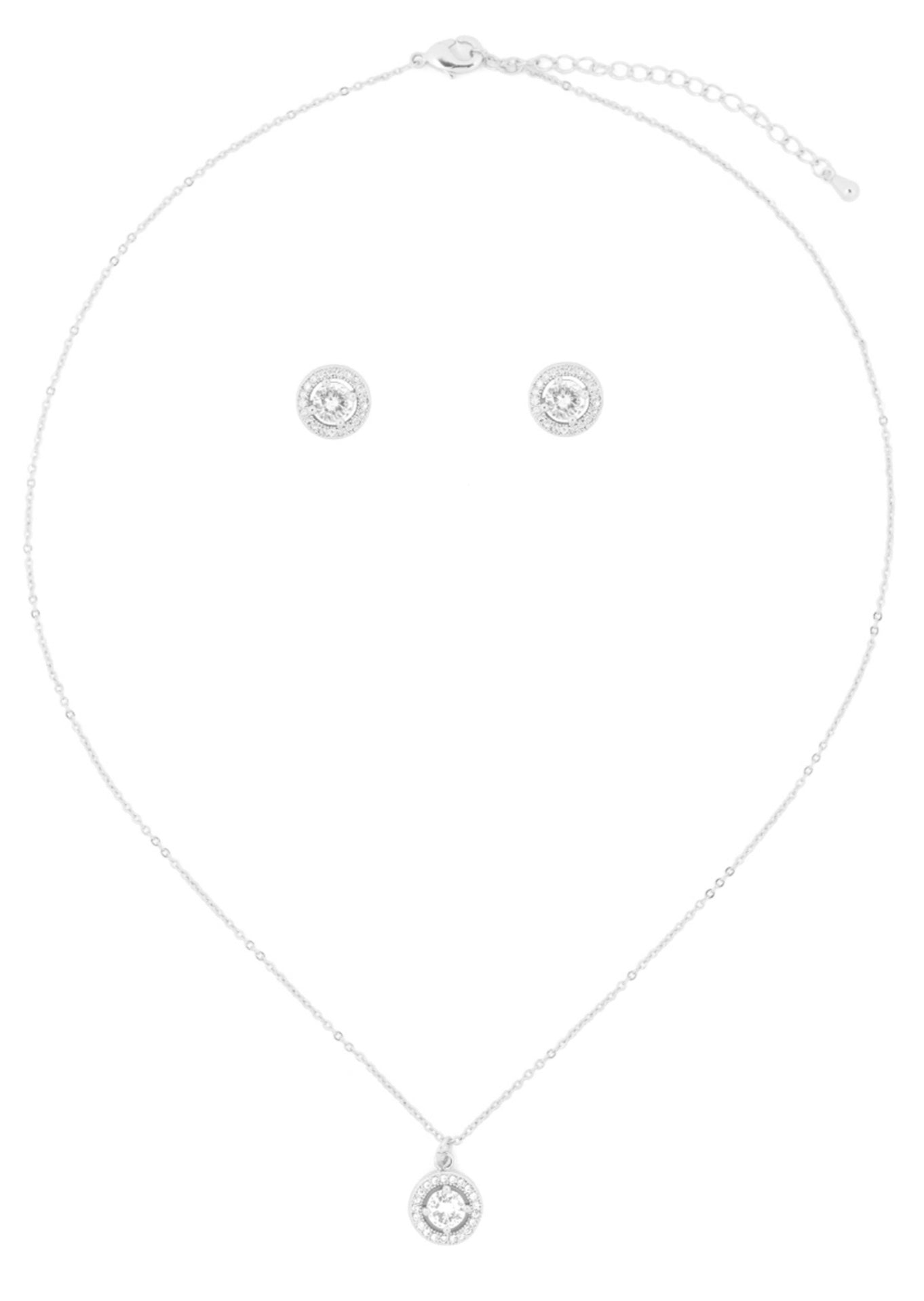 Cubic Zirconia Necklace & Earrings Set