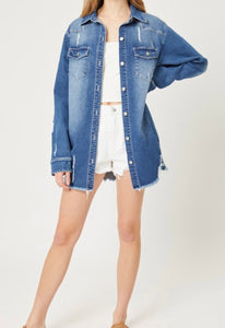 Zully Denim Long Shirt - Size L